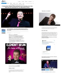 Clément Brun antibois one man show je t'aime d'humour France 3 France 3 Provence Alpes Côte d'Azur article de presse web à Antibes