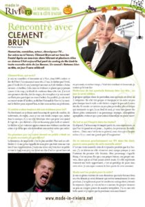 Mensuel Nice côte d'azur made in riviera Clément Brun Théâtre Nice niçois la victorine