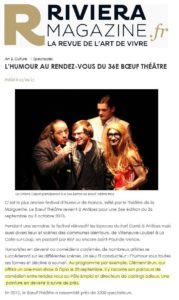 Riviera Magazine Bœuf Théâtre Antibes Artiste Artistes Antibois Clément Brun One Man Show