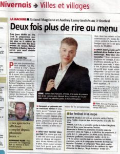 Clément Brun la machine à rire Roland Magdane humoriste première partie comique populaire presse