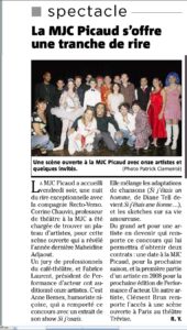 Fabrice Laurent performance d'acteur de cannes Anne Bernex Clément Brun MJC Picaud Humour Clément Brun presse