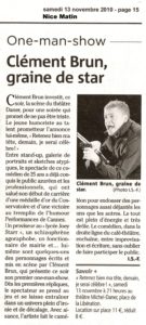 Humoriste Beausoleil Monaco Clément Brun Monaco Matin Comique Énergie presse