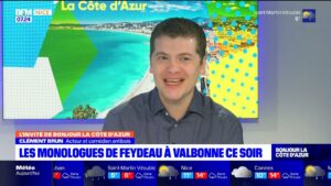 BFM Nice Côte d'Azur Clément Brun Les Monologues de Feydeau Un comédien antibois se produit au théâtre de Valbonne avec sa pièce interview presse