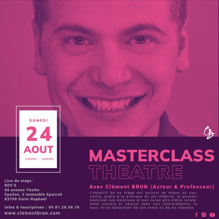 Masterclass workshop stage laboratoire acteurs Clément Brun acteur
