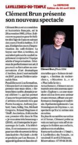 Article de Presse La Depeche 03.04.2025 Explose Clément Brun La Villedieu du Temple Toulouse Montauban